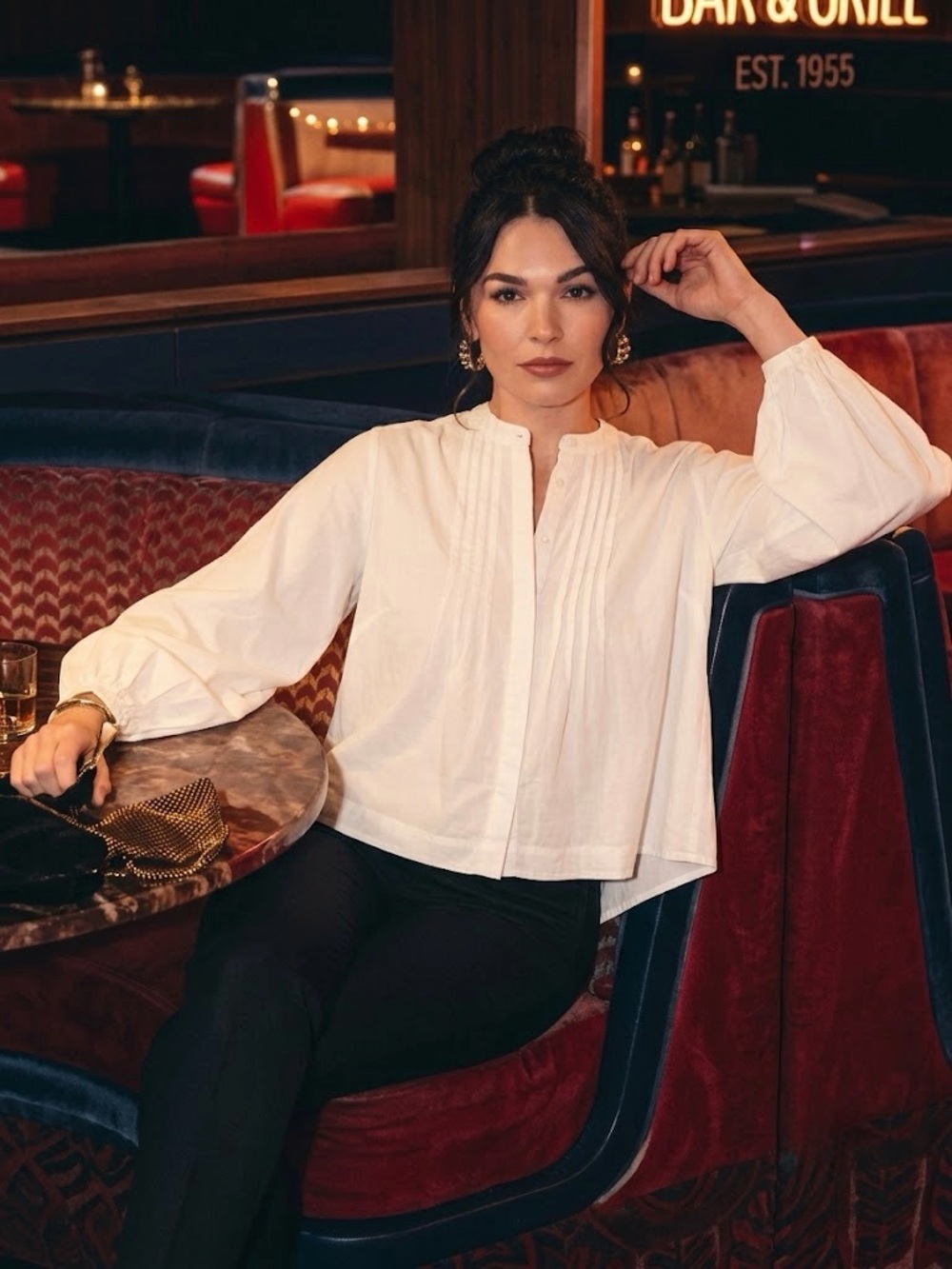 Love The Label Women's White Pintuck Popover Blouse